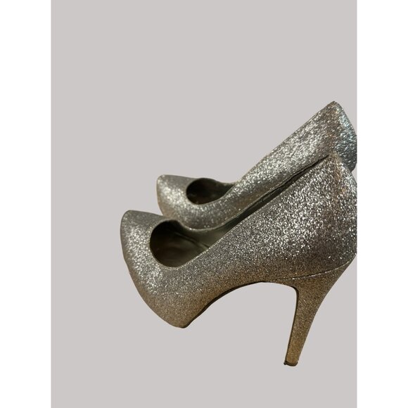 Guess Women's Silver Glitter High Stiletto Heels Size 6M - Picture 7 of 12